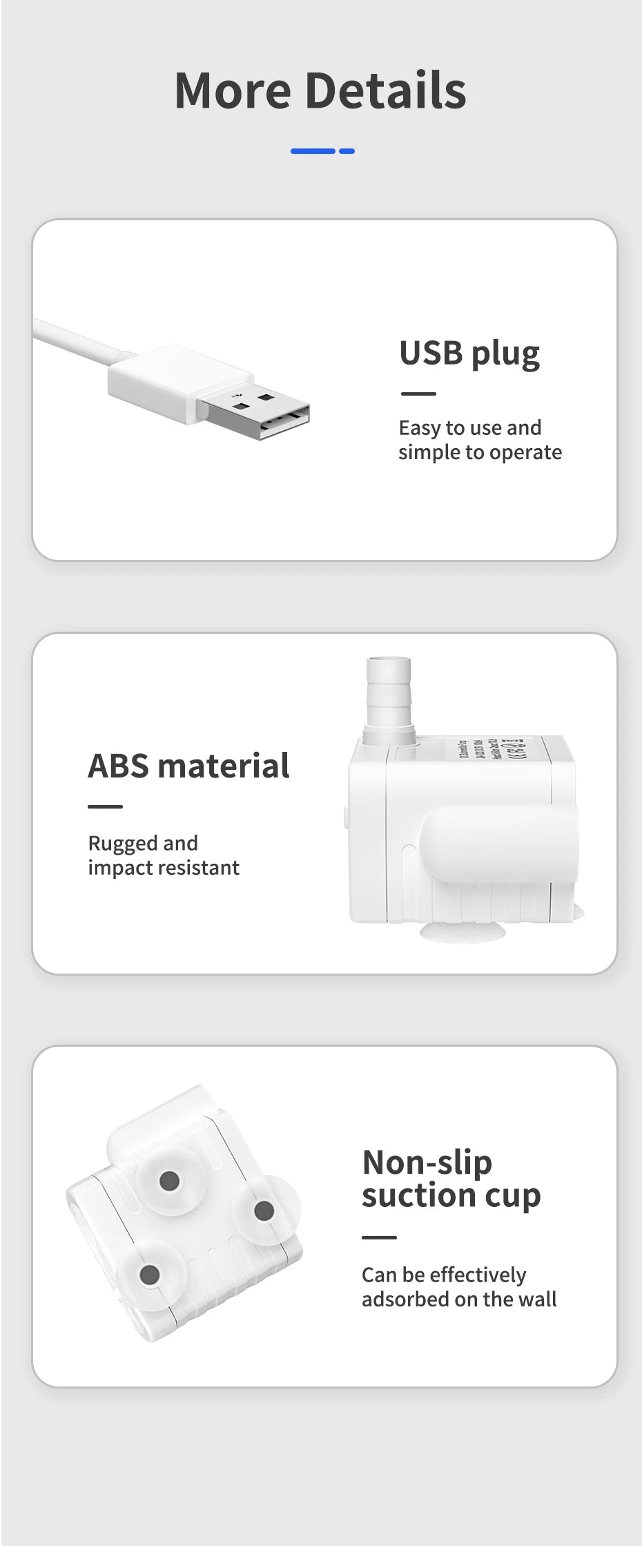 ROJECO Cat Water Fountain Replacement Pump image 18