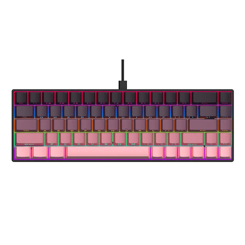 AJAZZ AK680 Wired Mechanical Gaming Keyboard 65% - Black Gray Red