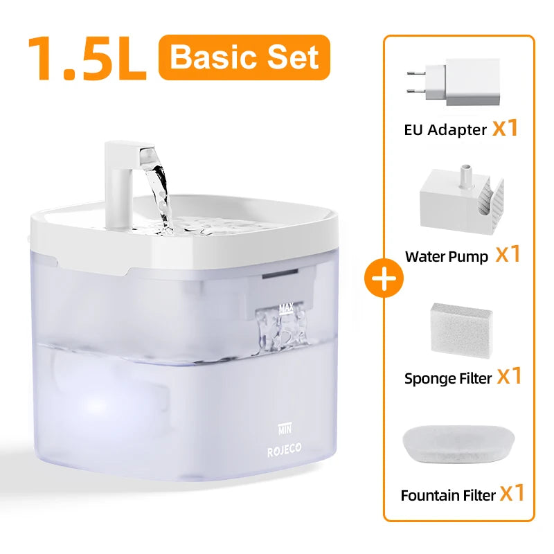 ROJECO Transparent Automatic Cat Water Fountain image 20