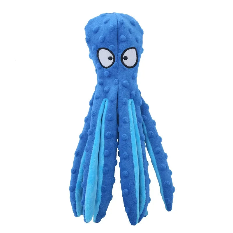 Octopus Squeaky Dog Toy - No Stuffing Crinkle Plush image 9