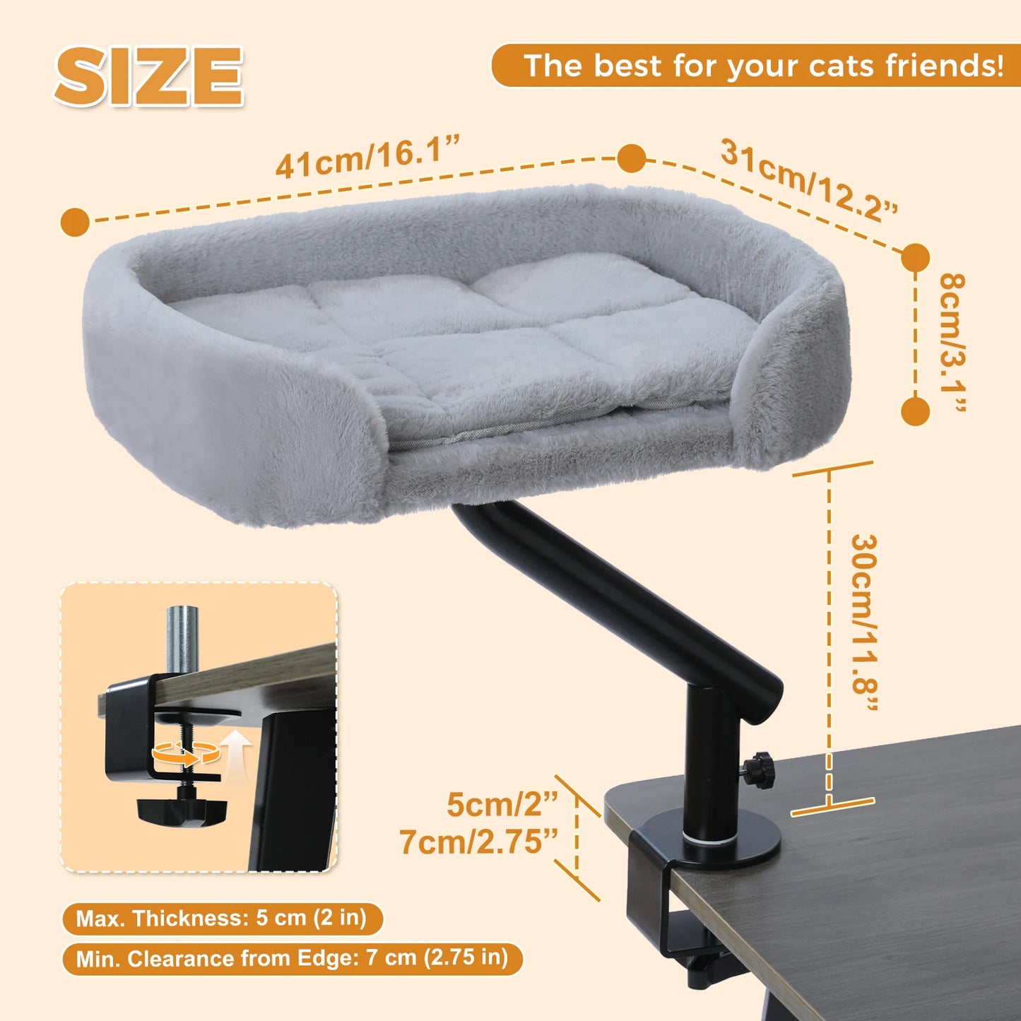 360° Rotatable Cat Desk Bed Stand for Indoor Cats image 31