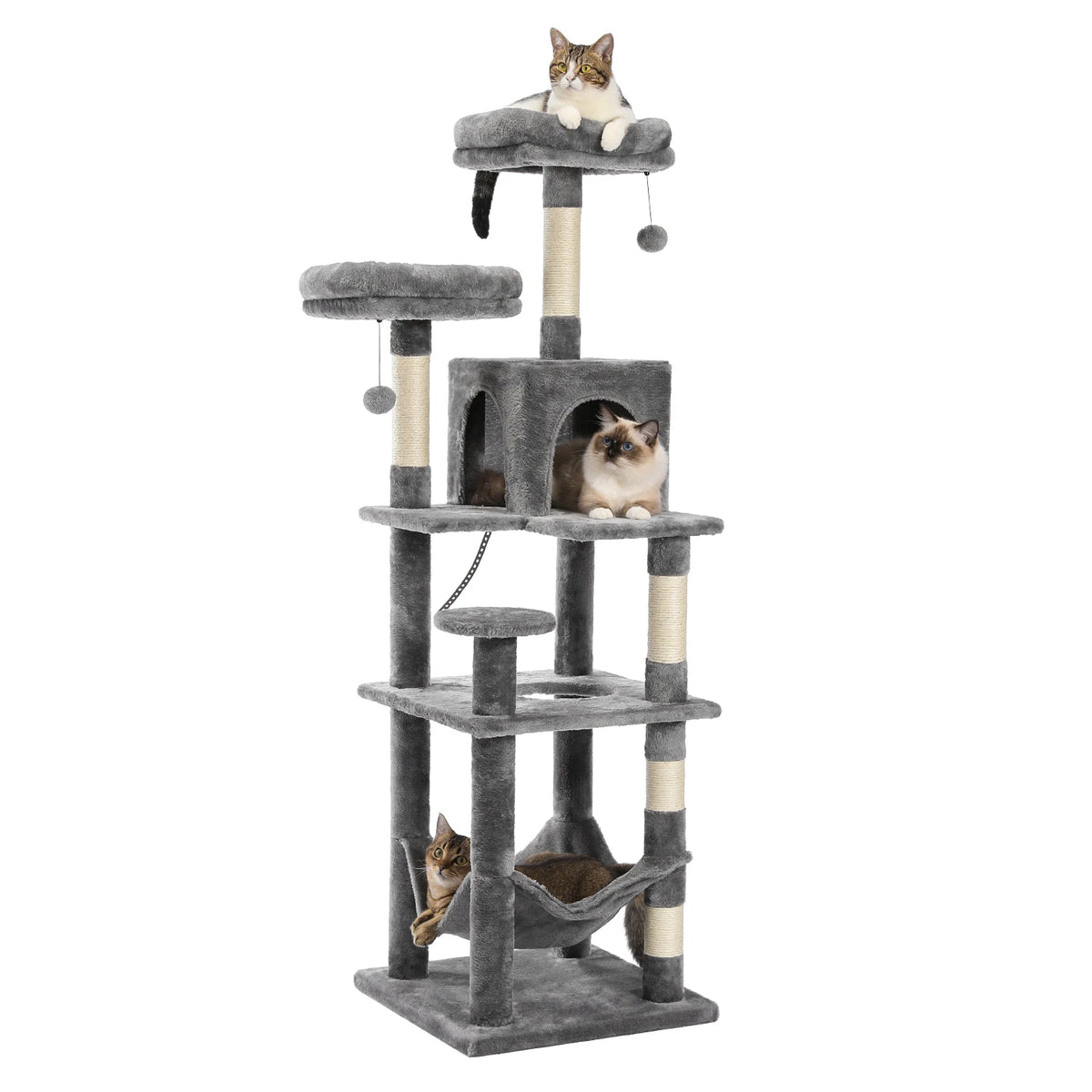 Large Multi-Level Plush Cat Tree Tower for Indoor Cats image 61