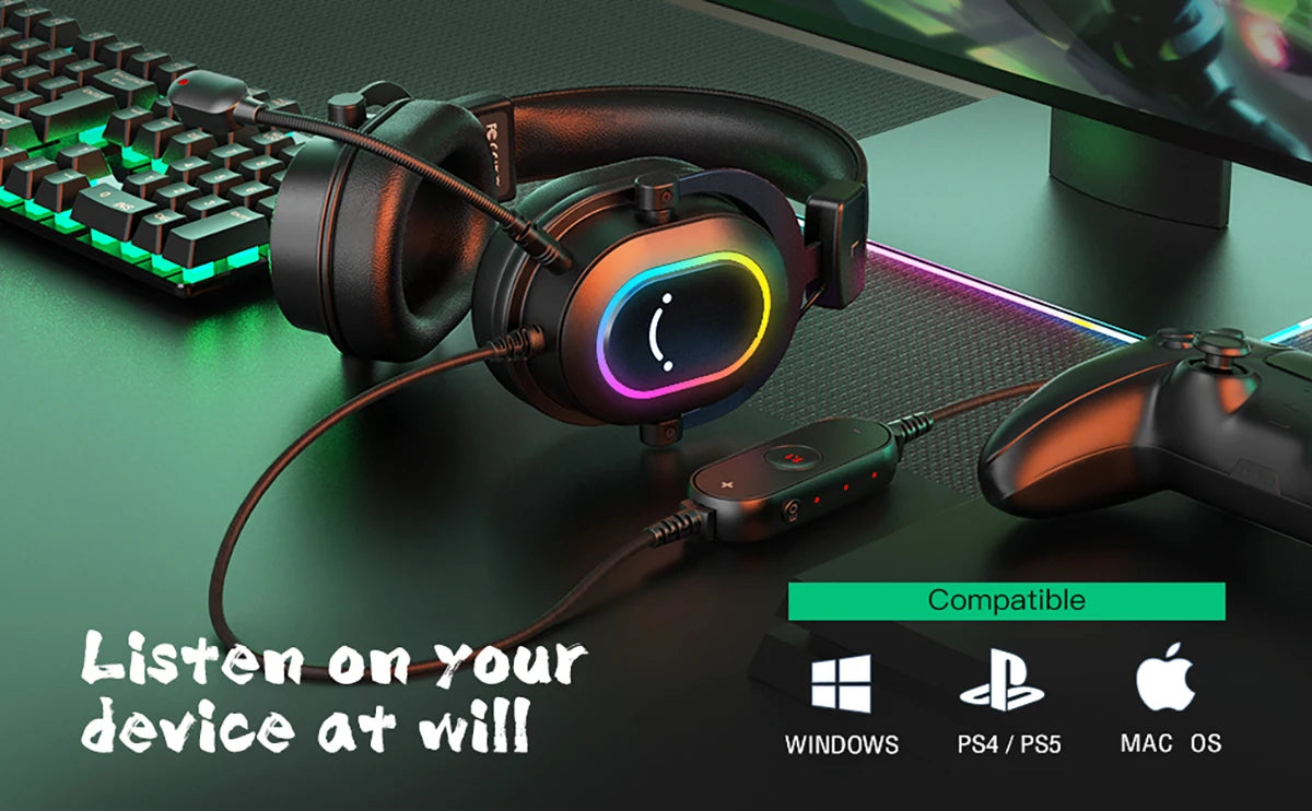 FIFINE Dynamic RGB Over-Ear Gaming Headset with Mic image 14