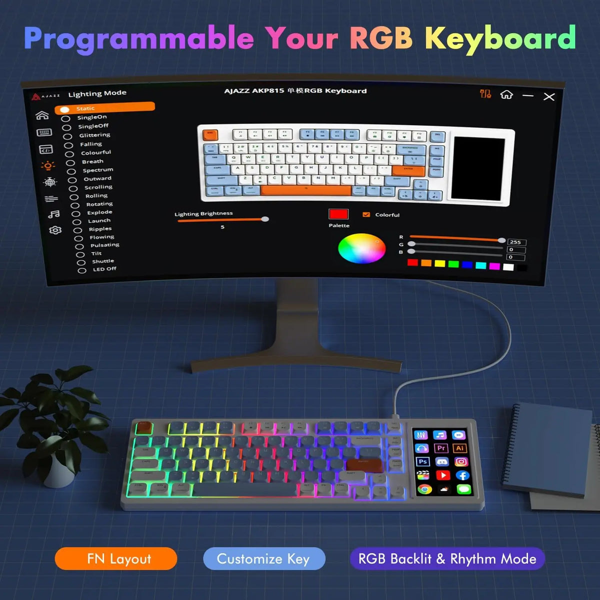 AJAZZ AKP815 Wired Mechanical Gaming Keyboard RGB image 6