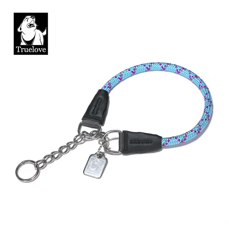 Truelove TLC5373 Nylon Dog Collar with Chain - Gray Green
