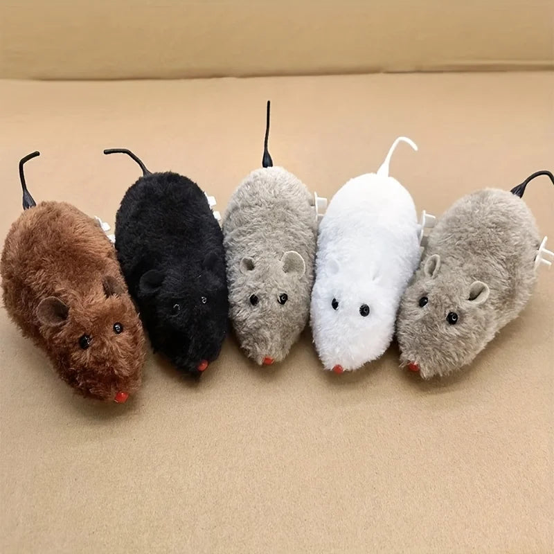 Interactive Plush Wind-Up Mouse Toy for Cats image 6