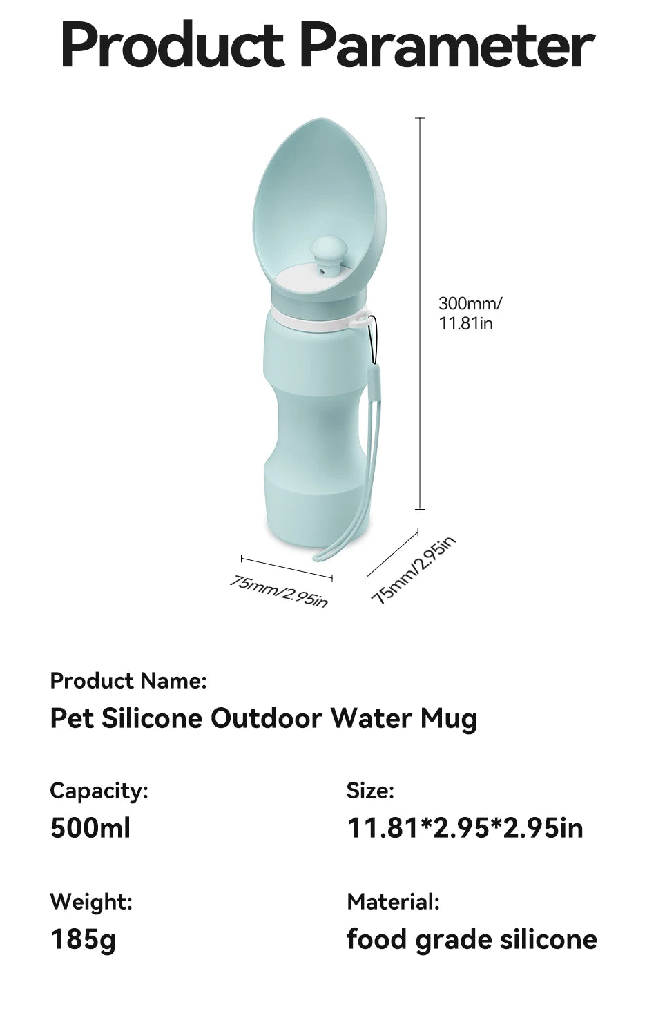 ROJECO Leakproof Pet Water Bottle for Outdoor Walking image 21