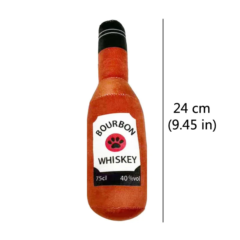 Plush Beer Bottle Dog Toy with Squeaker image 10