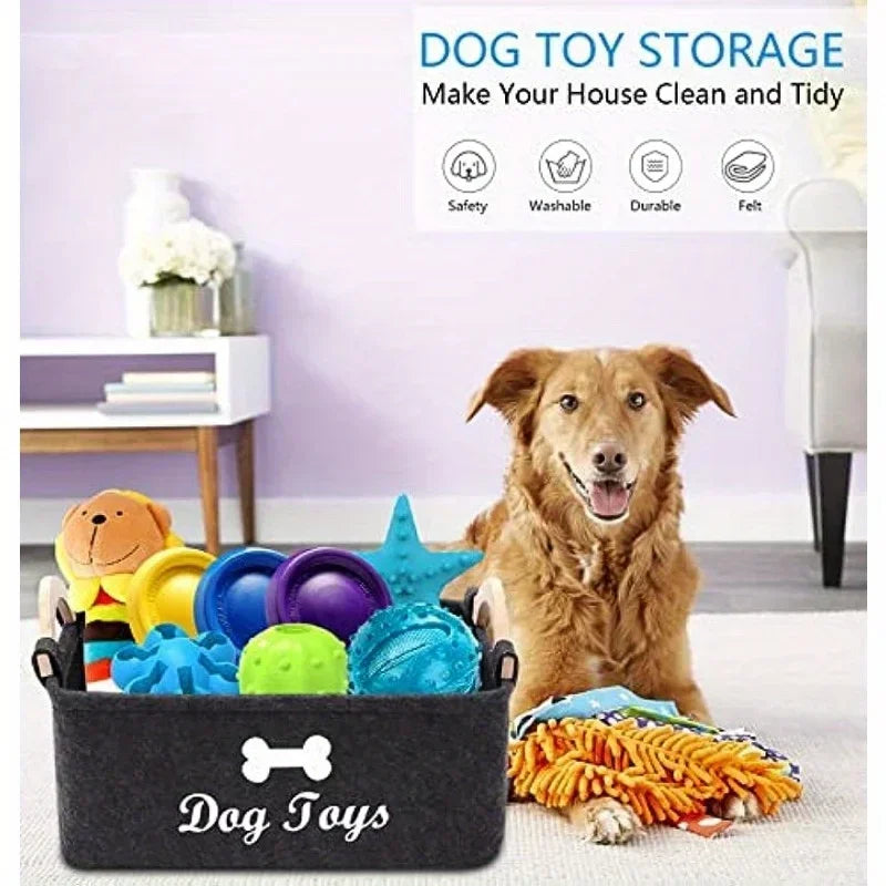 Felt Pet Toy Storage Basket image 5