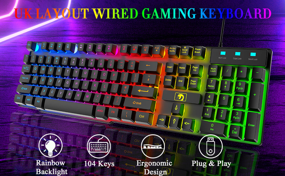 MANBASNAKE T11 RGB Keyboard and Mouse Combo image 8