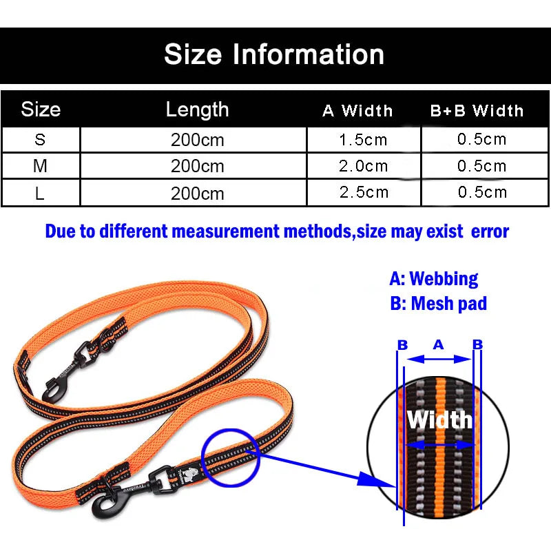 Truelove 7-in-1 Adjustable Hands-Free Dog Lead - Yellow