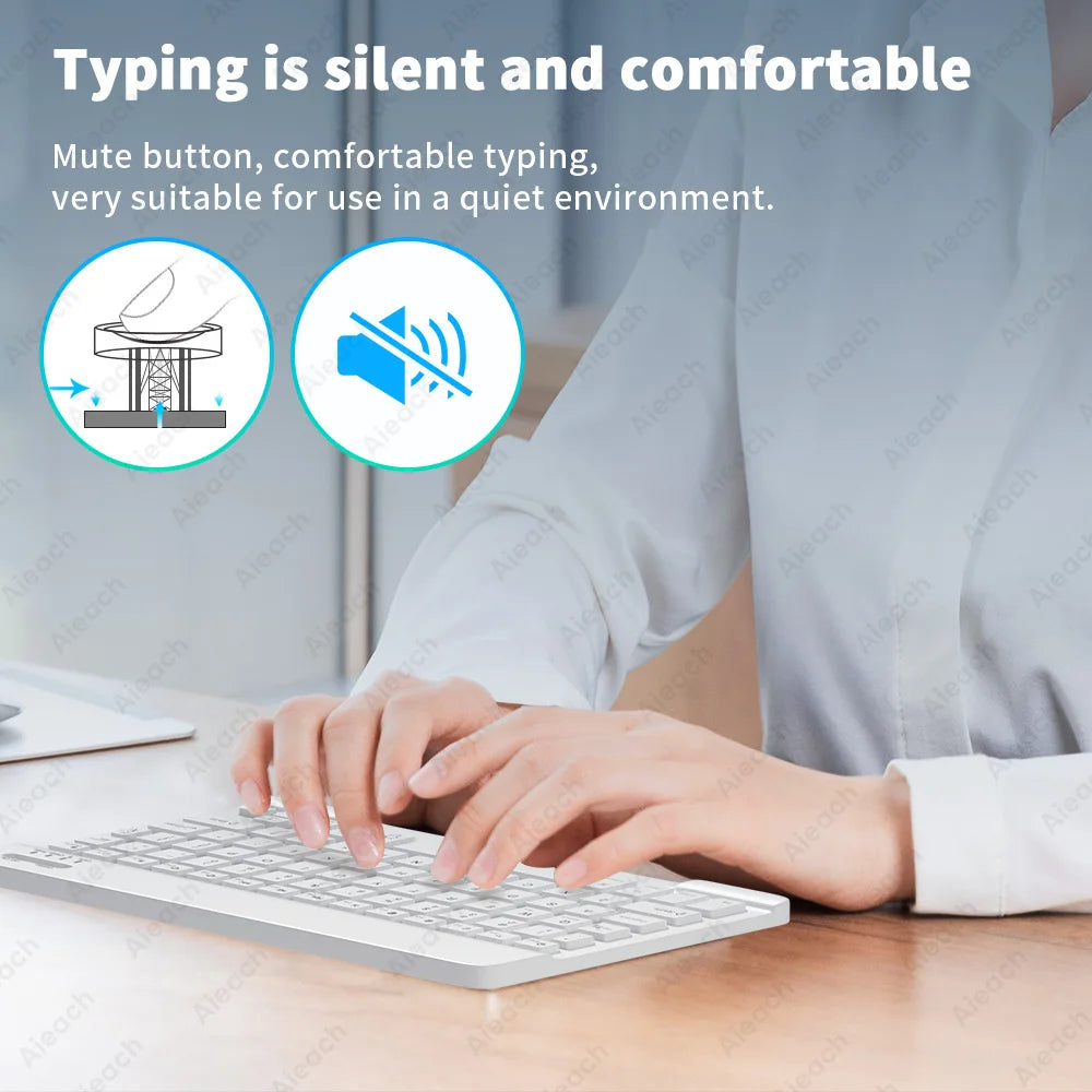 Wireless Keyboard & Mouse Combo for Android iOS Windows - Black