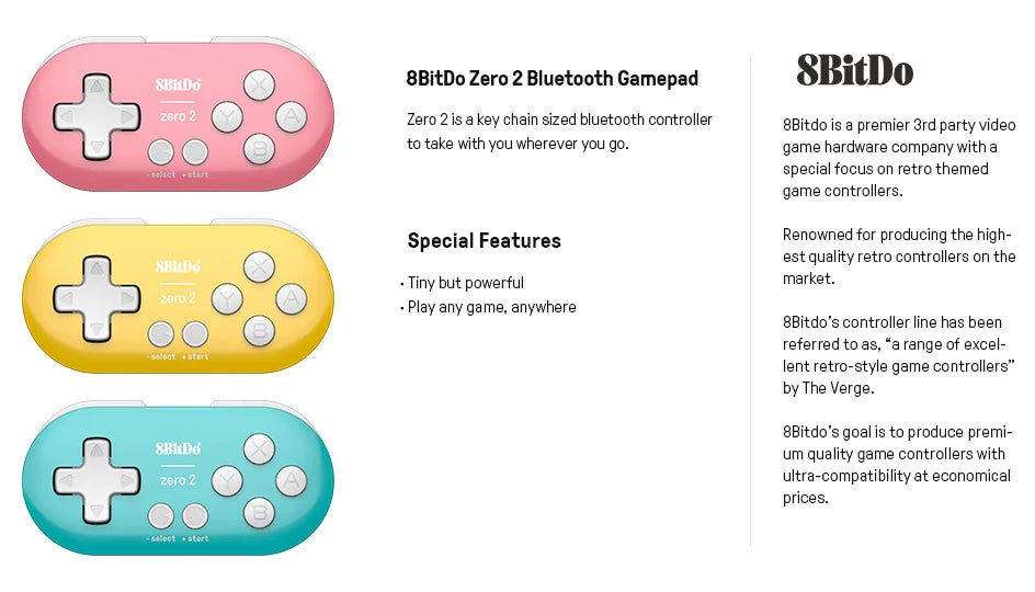 8BitDo Zero 2 Bluetooth Gamepad for Switch & Windows image 8