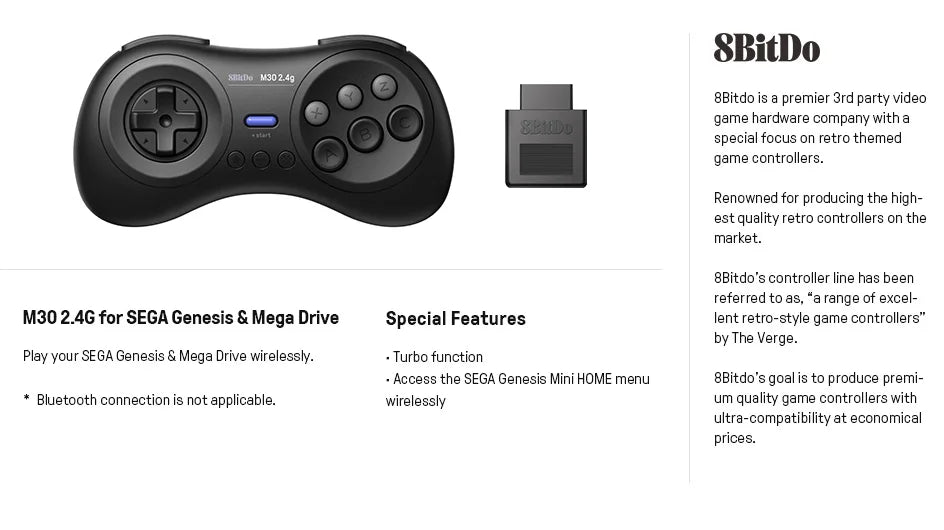 8BitDo M30 2.4G Wireless Gamepad for Sega Genesis image 8
