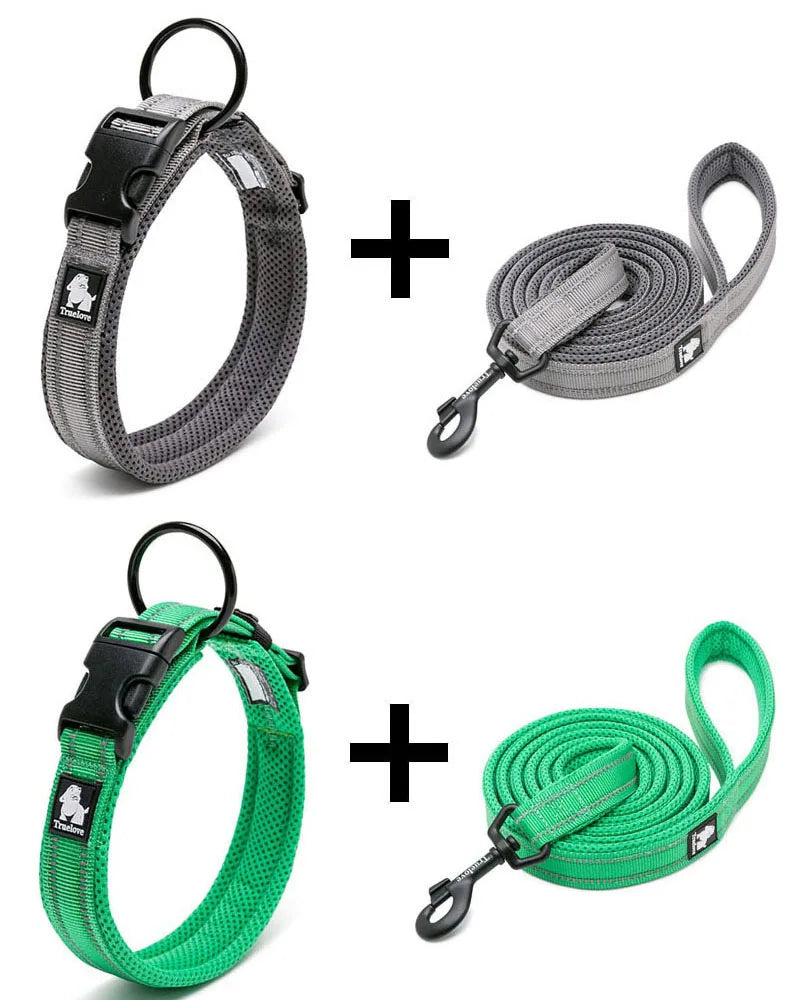 Truelove Mesh Nylon Dog Collar & Leash Set - Blue