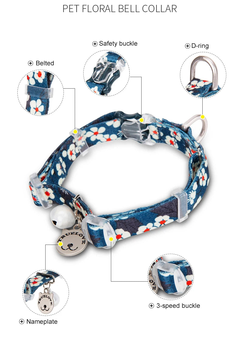 Truelove TLC5312 Floral Pet Collar with Bell image 11