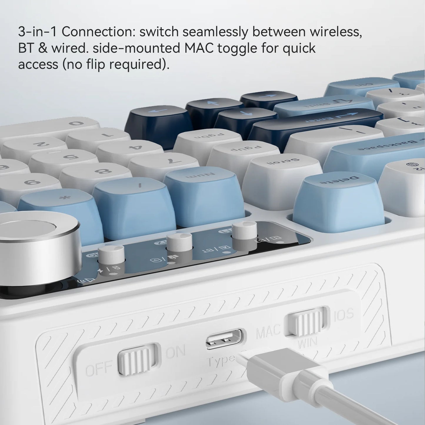 AJAZZ AF98 Wireless Mechanical-Feel Keyboard - Red Blue