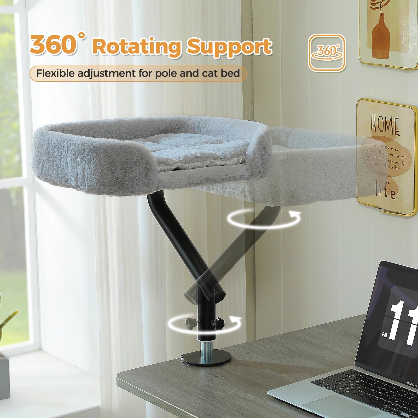 360° Rotatable Cat Desk Bed Stand for Indoor Cats image 14