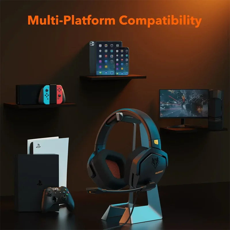 NUBWO N16 Hi-Fi Gaming Headset with Noise-Canceling Mic - Orange