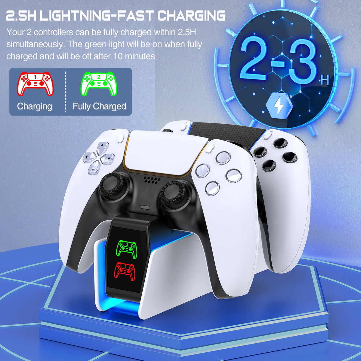 PS5 Dual Controller Charging Station with LED image 10