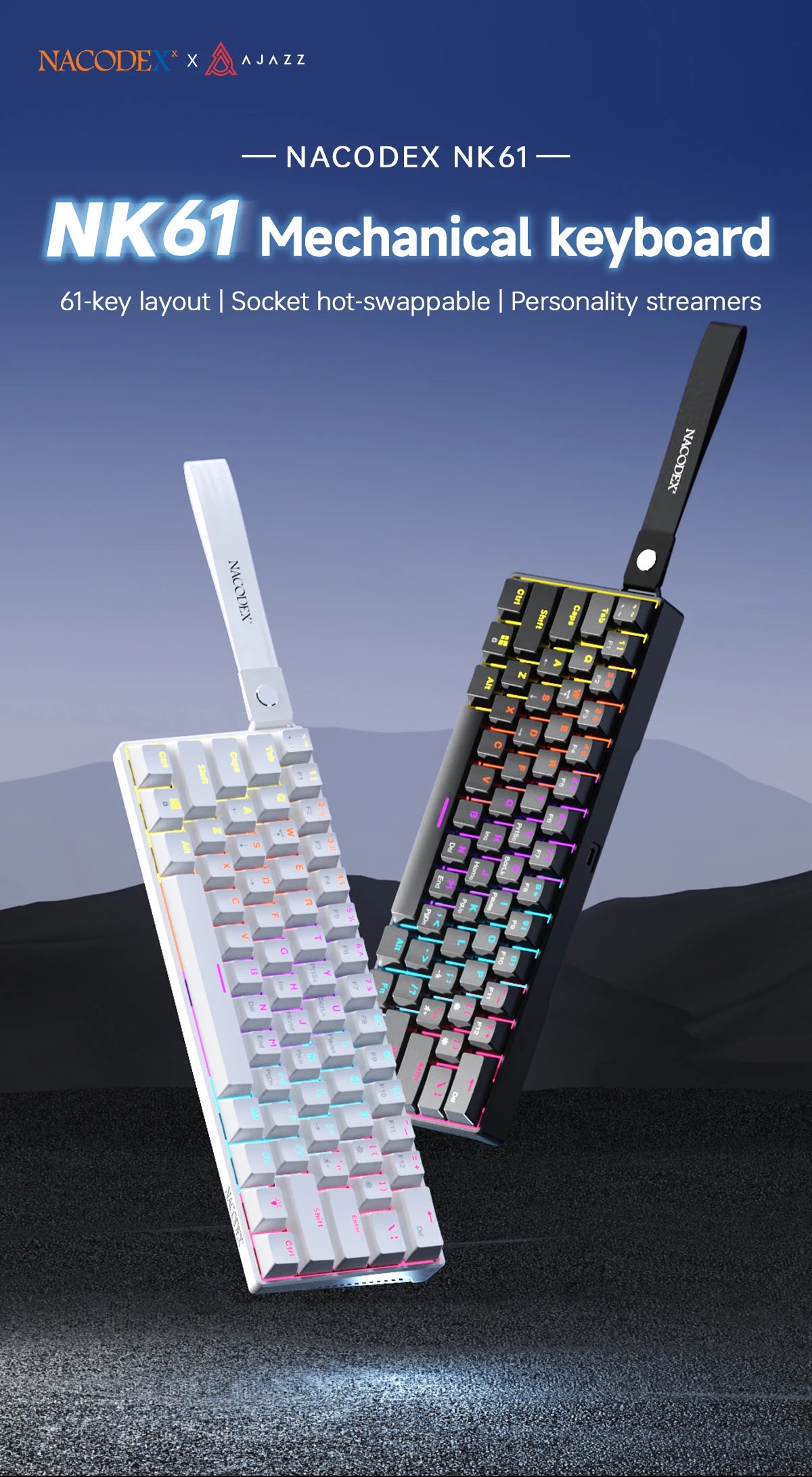 AJAZZ NK61 60% RGB Wired Mechanical Gaming Keyboard image 9