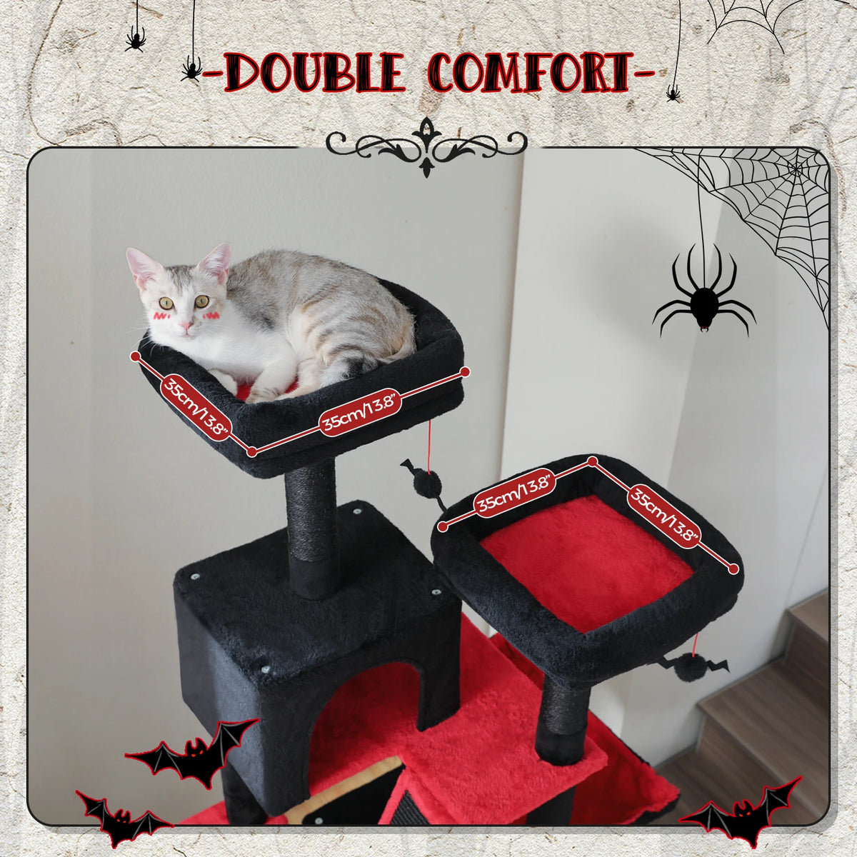 Large Multi-Level Plush Cat Tree Tower for Indoor Cats image 15