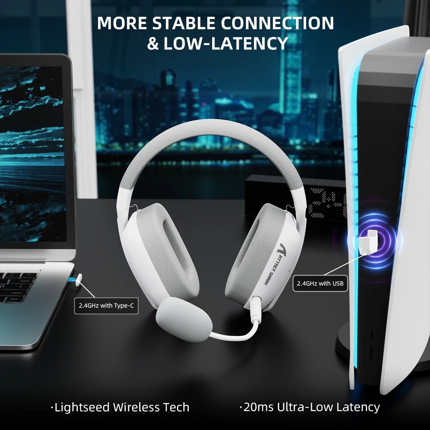 Attack Shark L80 Pro Wireless Gaming Headset (2.4G/BT/Wired) image 14