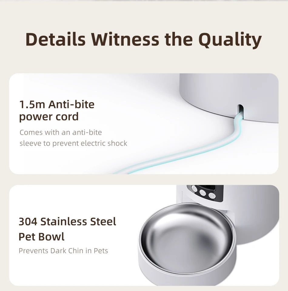 ROJECO Automatic Cat Feeder With 1080P HD Camera Video Smart Cat