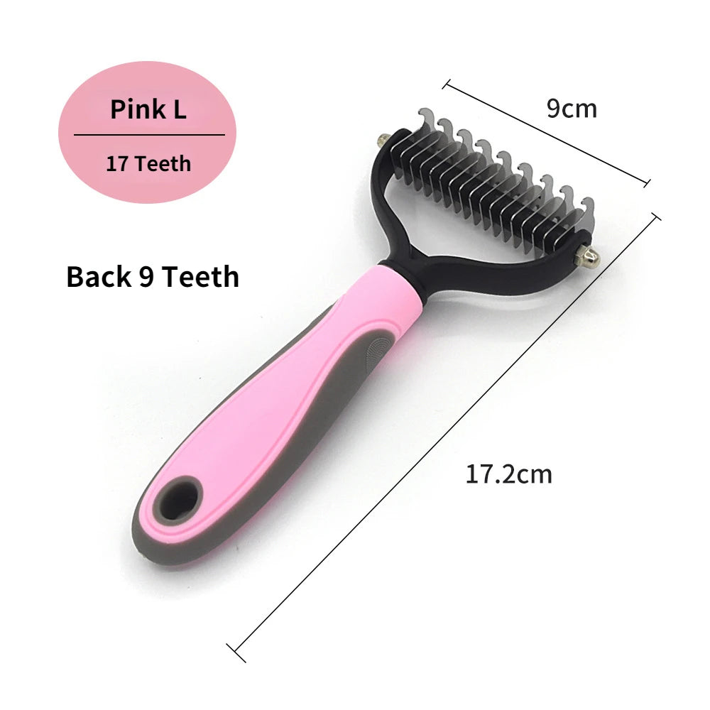 Professional Pet Deshedding Brush for Dogs & Cats - Orange