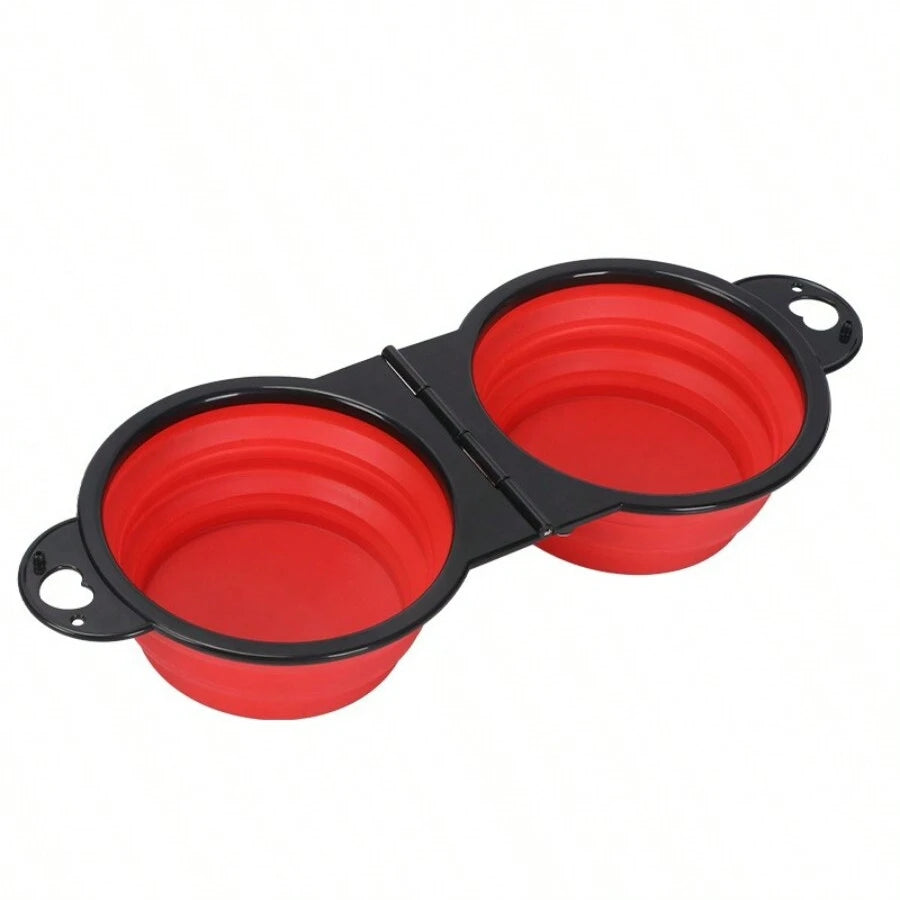 2-in-1 Foldable Dual Pet Feeding Bowl for Travel & Outdoor Use