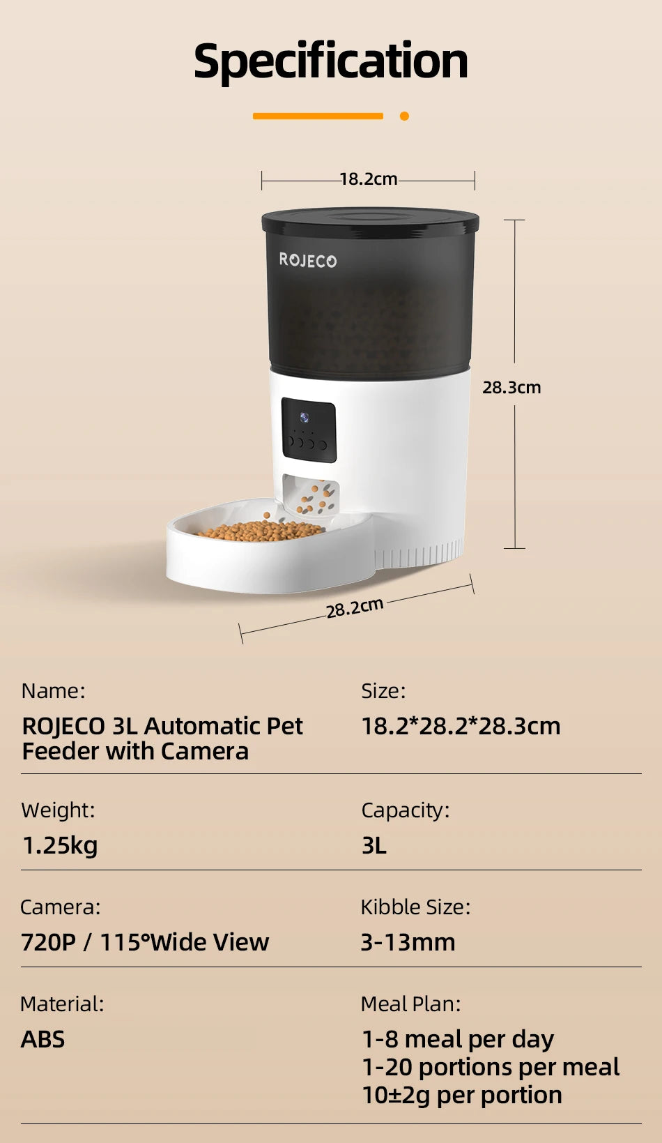 ROJECO Automatic Cat Feeder with Camera image 20