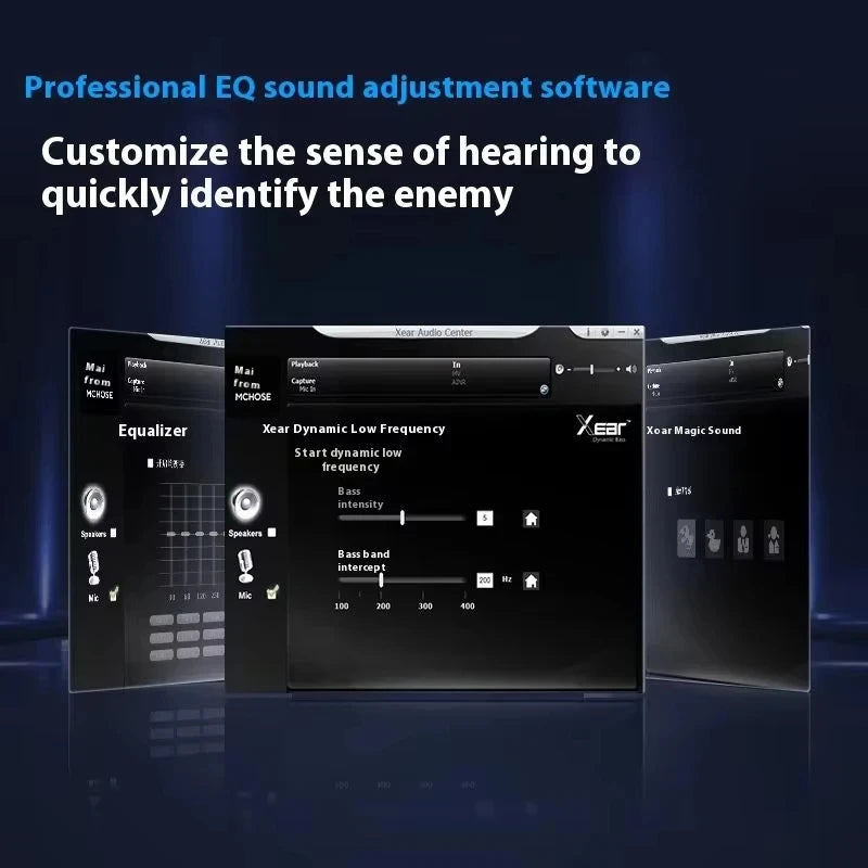 MCHOSE V9 Pro Wireless Gaming Headphones - Black Red