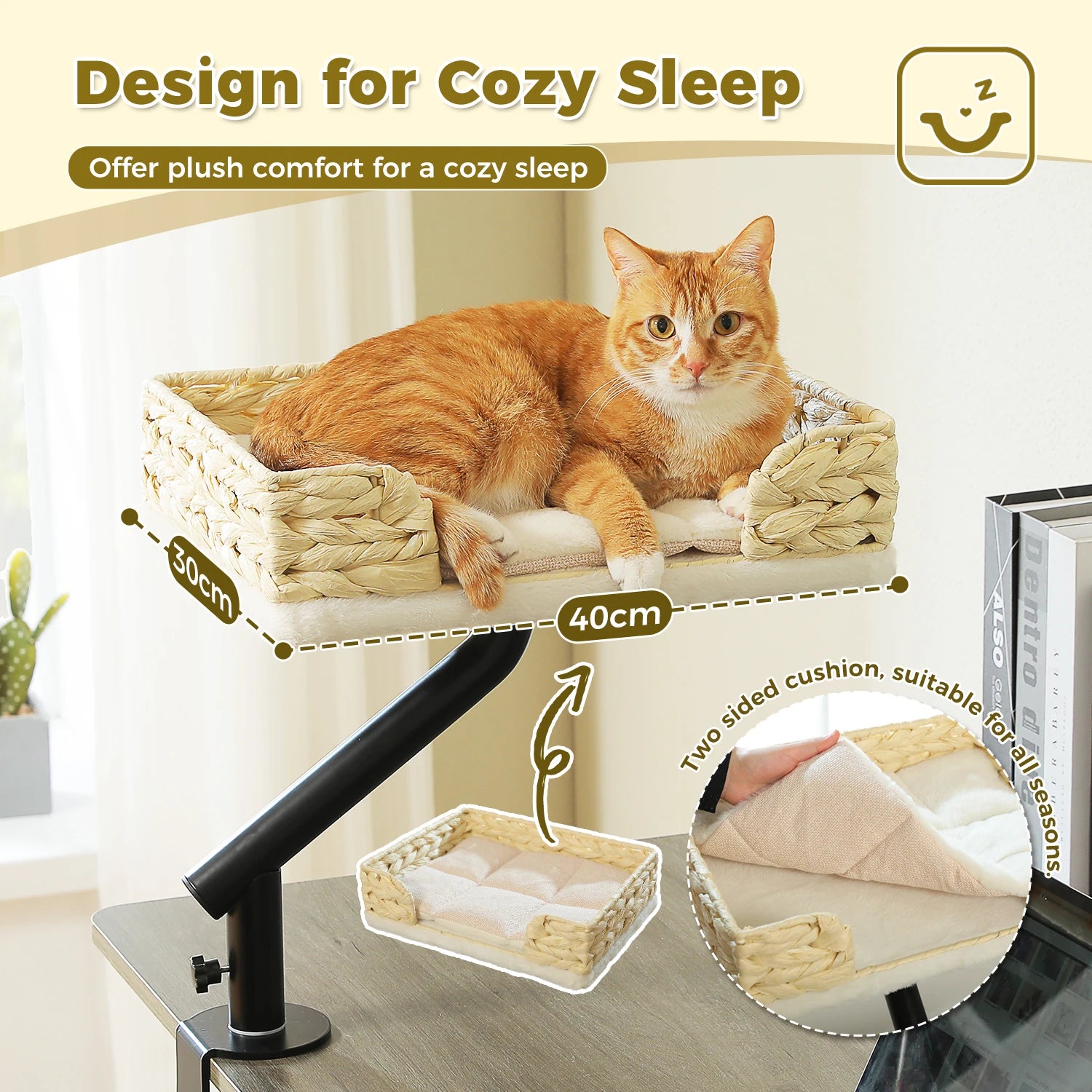 360° Rotatable Cat Desk Bed Stand for Indoor Cats image 4