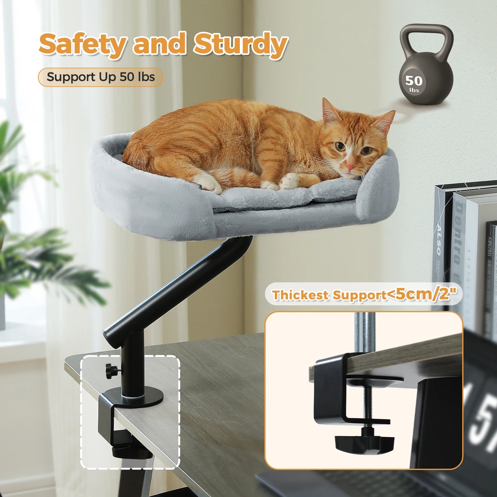 360° Rotatable Cat Desk Bed Stand for Indoor Cats image 3
