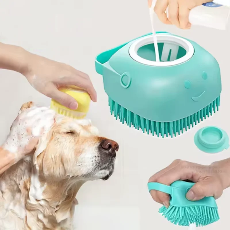 Dog Bath Massage Brush for Puppies & Large Dogs