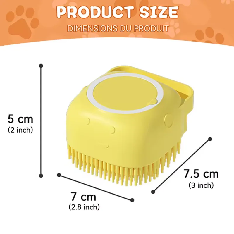 Dog Bath Massage Brush for Puppies & Large Dogs