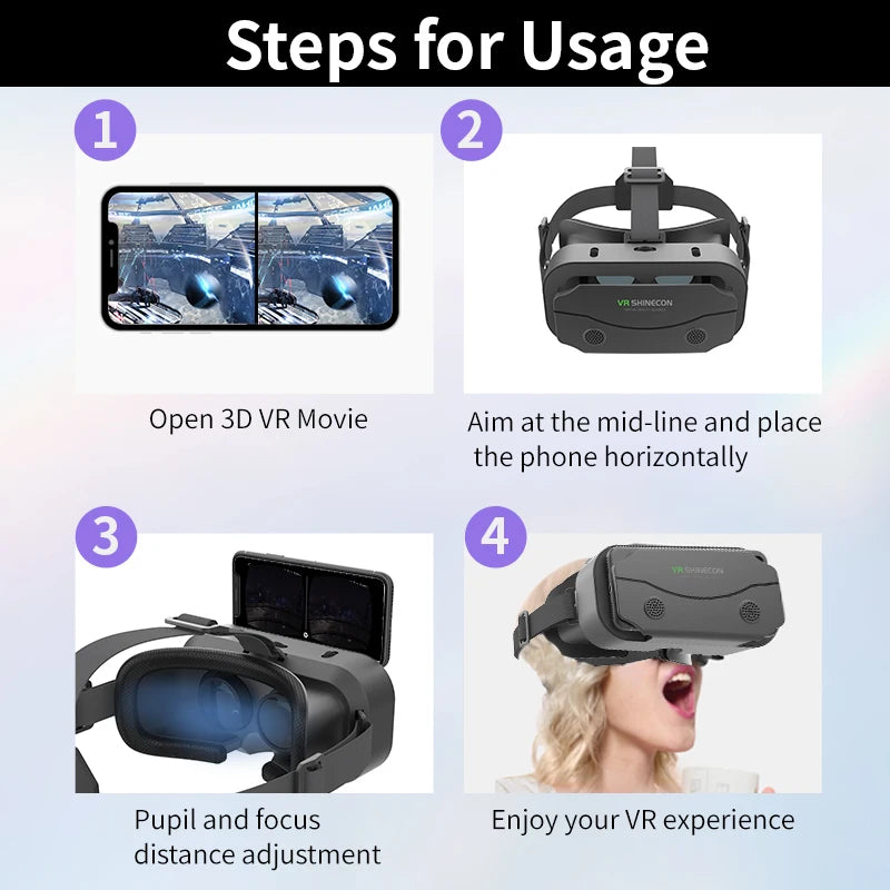 VR Virtual Reality Headset for Smartphones 3D image 4