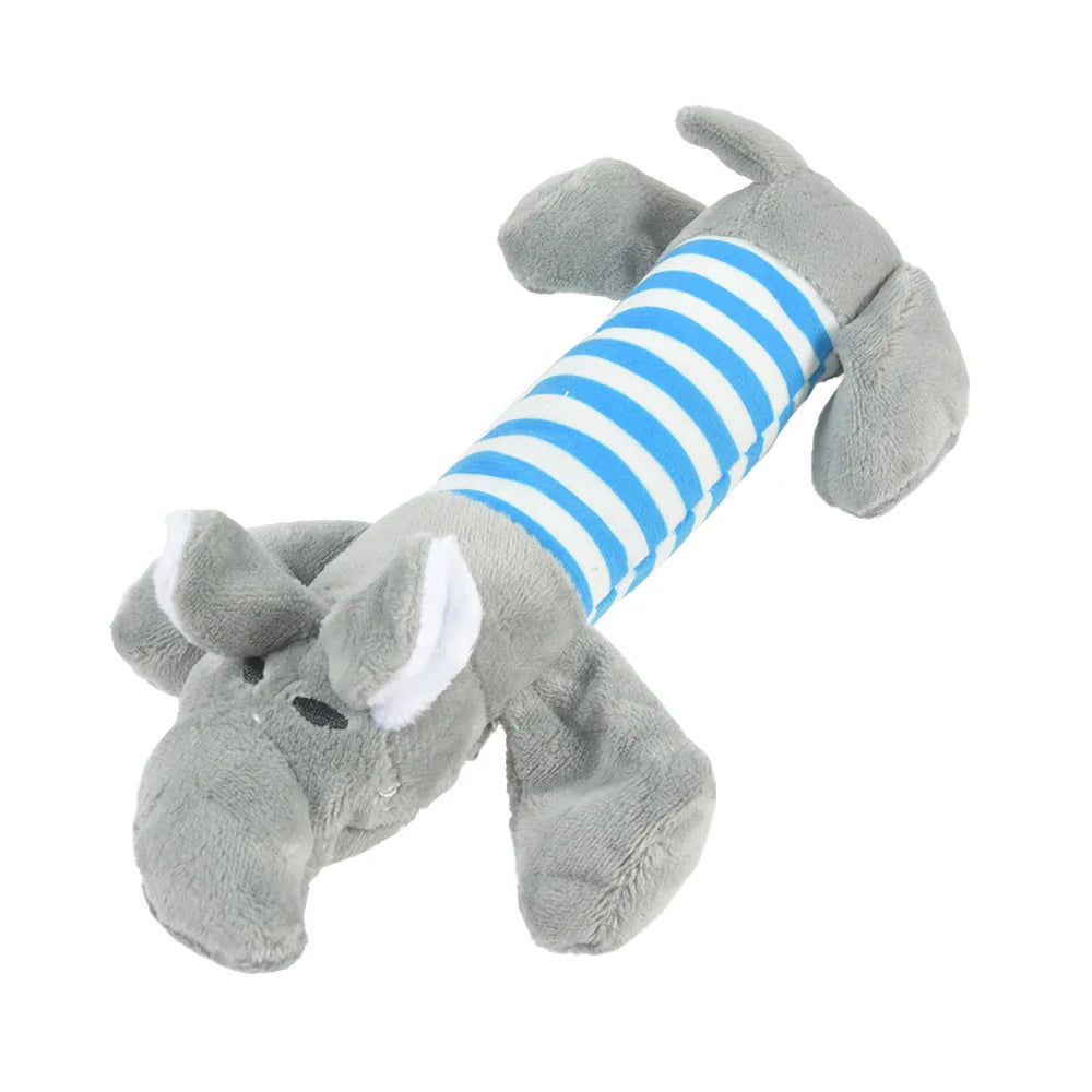 Plush Dinosaur Dog Toy - Interactive Chew Toy - Grey