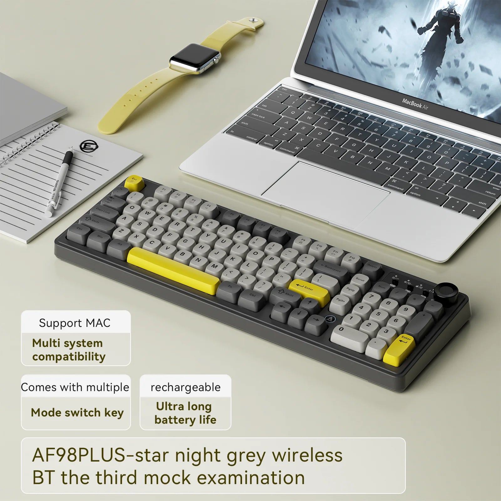 AJAZZ AF98 Wireless Mechanical-Feel Keyboard image 8