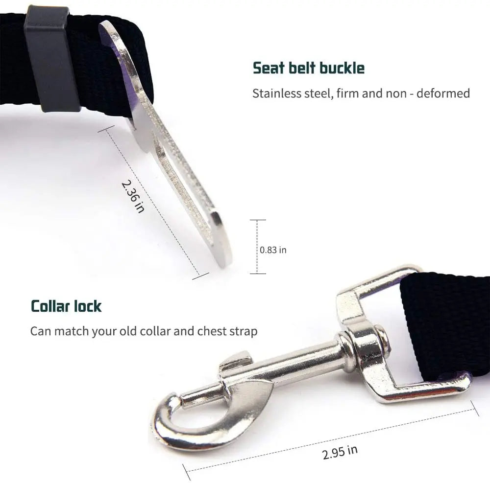 Adjustable Pet Car Seat Belt for Dogs & Cats - Green