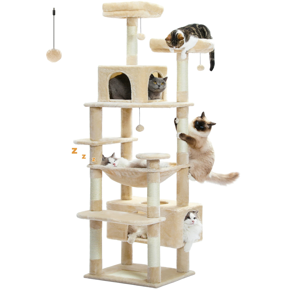 Large Cat Tree Tower for Indoor Cats with Sisal Posts image 27