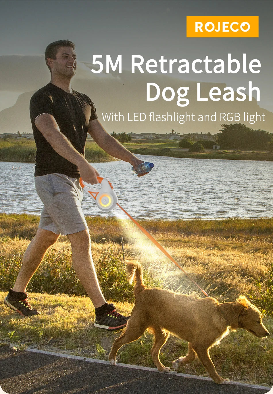 ROJECO LED Retractable Dog Leash image 8