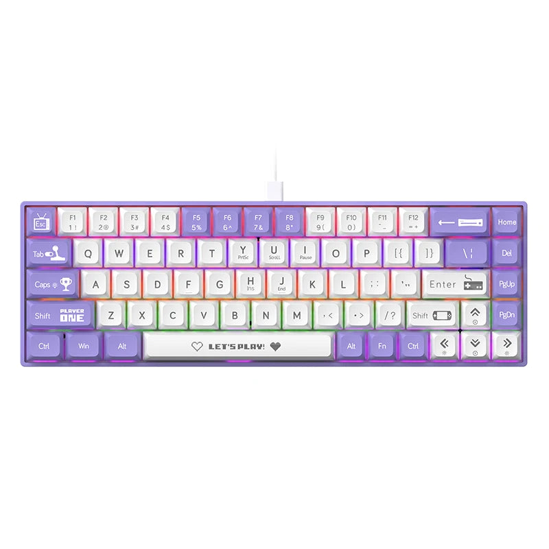 AJAZZ AK680 Wired Mechanical Gaming Keyboard 65% - Red