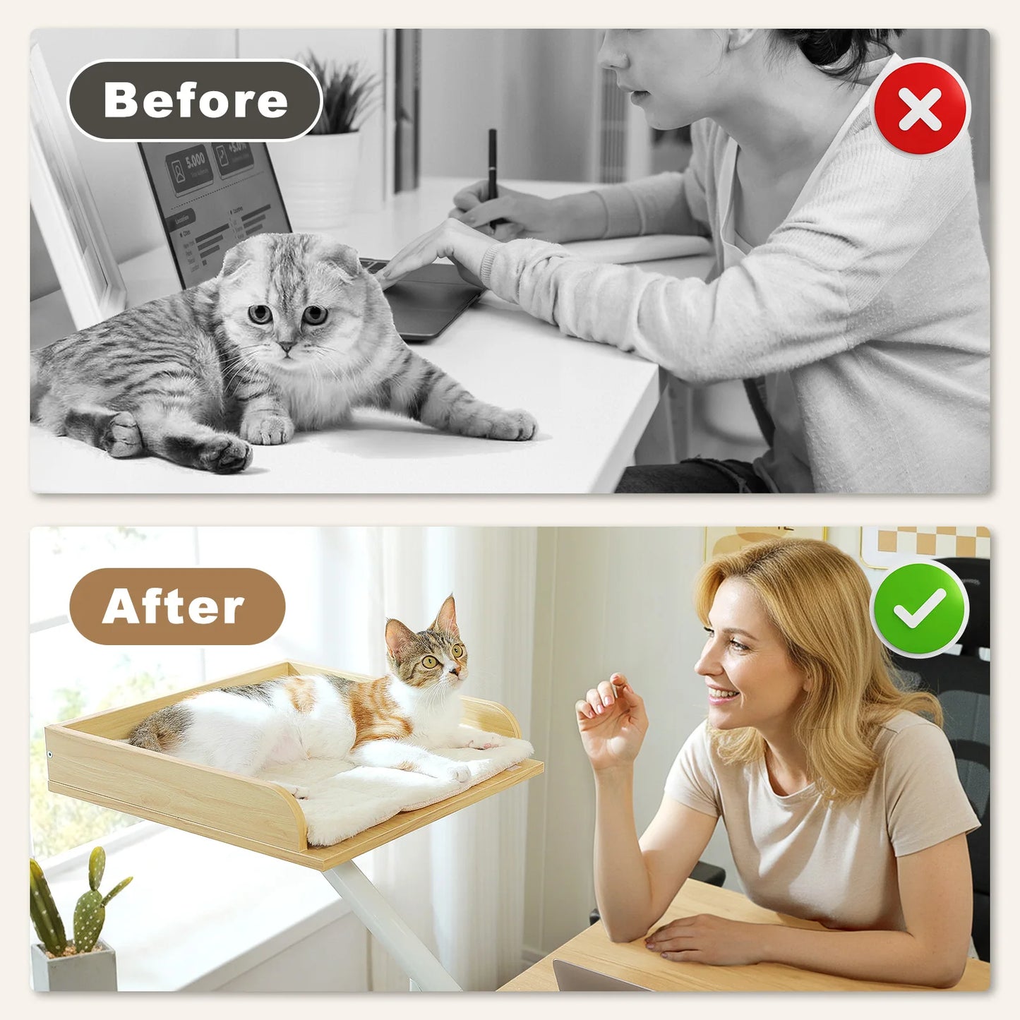 360° Rotatable Cat Desk Bed Stand for Indoor Cats image 21