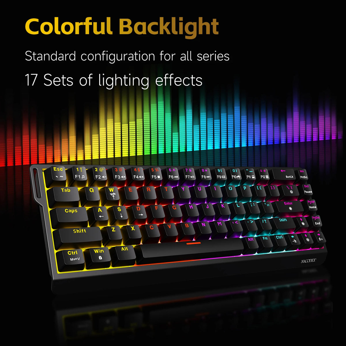 AJAZZ NK68V2 Wired Mechanical Gaming Keyboard - Purple