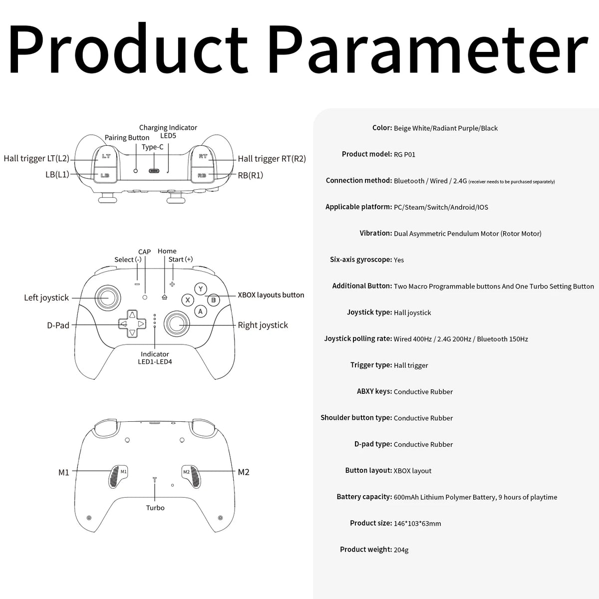ANBERNIC RG P01 Wireless Retro Game Controller image 14