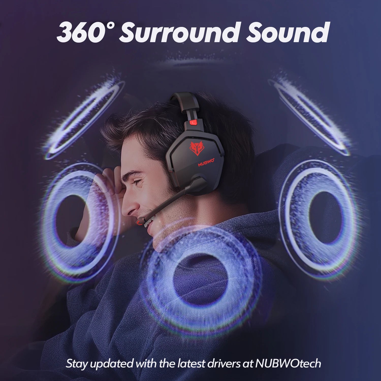 NUBWO G06 Dual Wireless Gaming Headset with Microphone (2.4GHz) - Orange