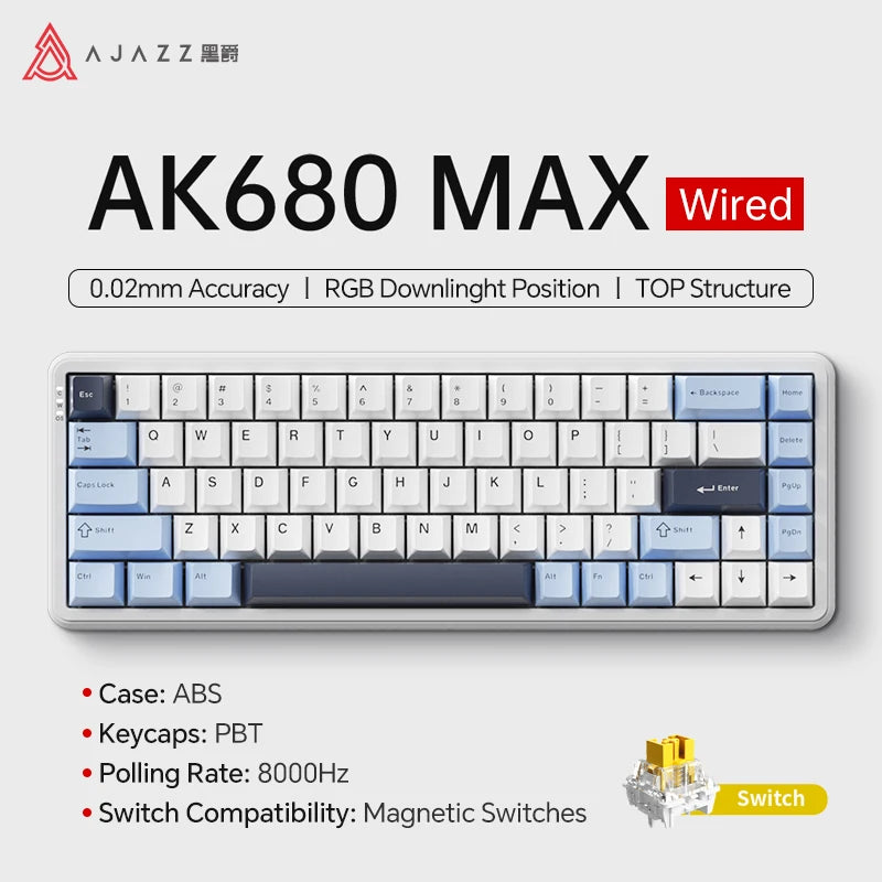 AJAZZ AK680 Max Magnetic Mechanical Keyboard 60% - White