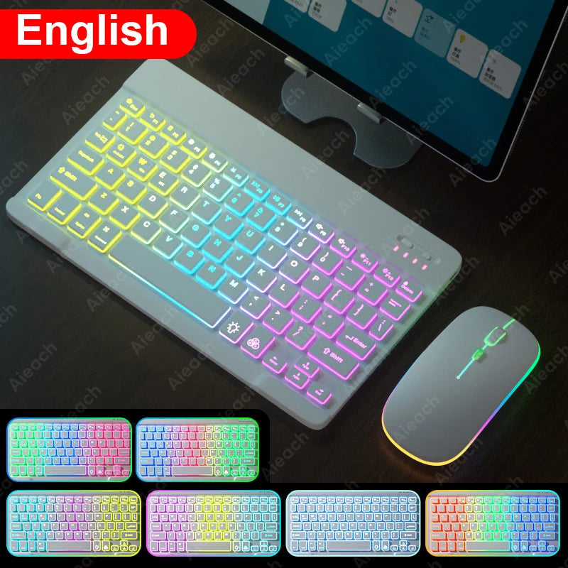 Wireless Keyboard & Mouse Combo for Android iOS Windows - White