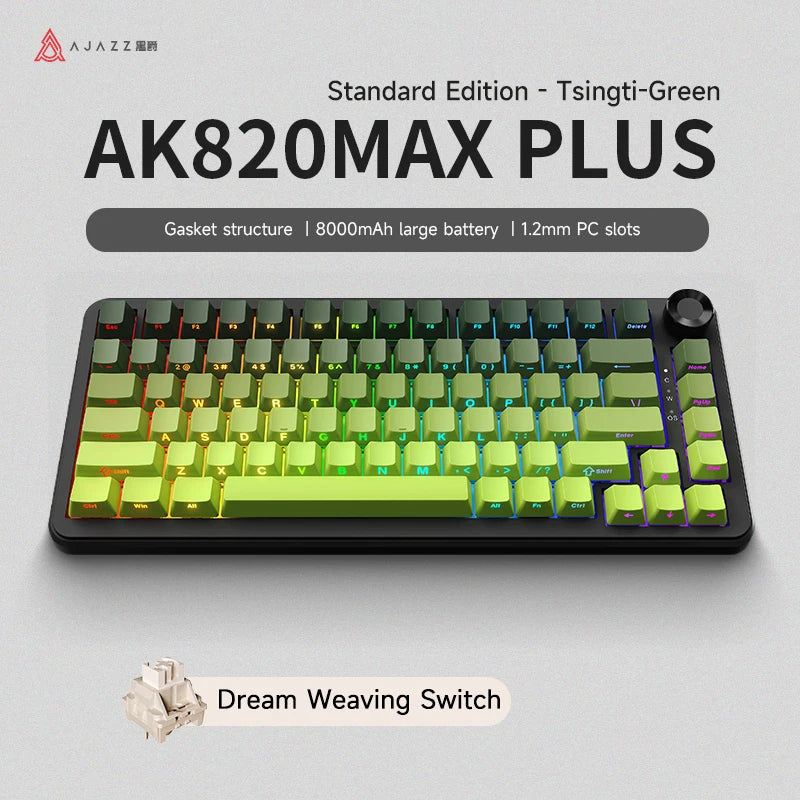 AJAZZ AK820 Max Tri-Mode Mechanical Gaming Keyboard - Red